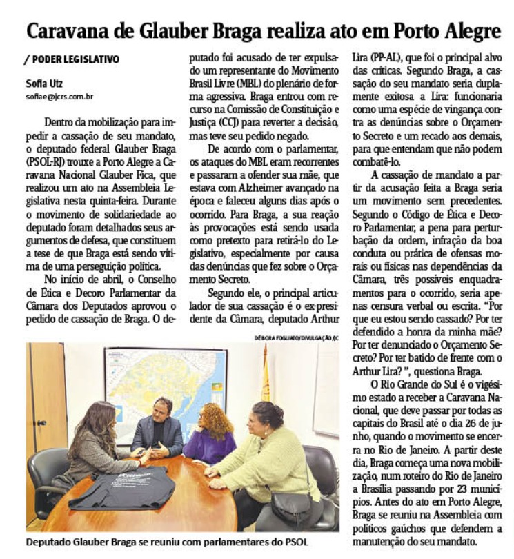 Caravana de Glauber Braga Realiza ato em Porto Alegre